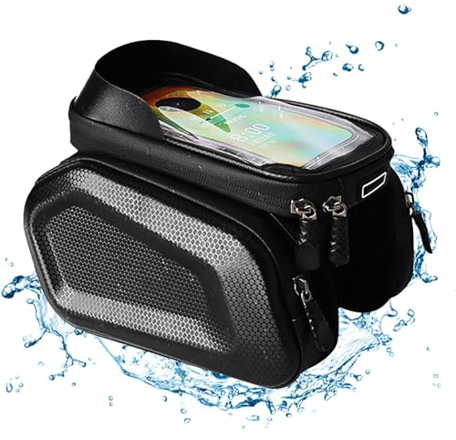 Vordertasche für Fahrrad, Handy-Tasche für Fahrrad, Lenker, Handyhalterung mit Touch-Frontabdeckung | Wasserdichte Vordertasche für Fahrräder, Schlüssel, Telefon C