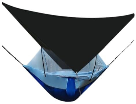 Hamaca mosquitera de apertura rápida para exteriores, hamaca individual con mosquitera, perfecta para acampar y viajar (azul)