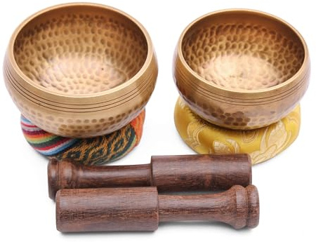 Juego de cuencos tibetanos tibetanos, auténticos cuencos tibetanos para curación de sonido, meditación y equilibrio de chakras, incluye cojín, mazo, regalos espirituales únicos para hombres y mujeres