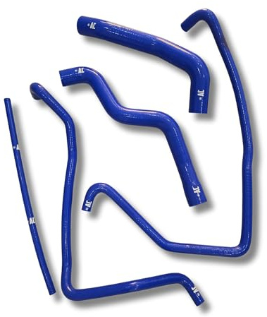 Juego Completo de Manguitos del Circuito de Agua Refrigerante compatible con Nissan Patrol TD27-260 K260: Silicona Reforzada de 5mm. (AZUL)