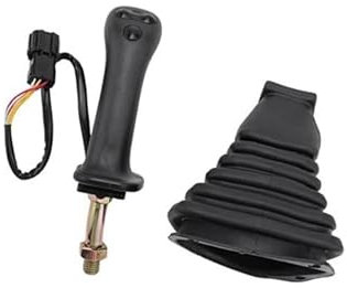 JUNPIY Conjunto de Palanca de Mando for Excavadora de 3 Botones, Engranajes de manija con Cubierta Antipolvo, for Doosan DX150 215 225 300 370-9C, Derecha Joystick de Excavadora