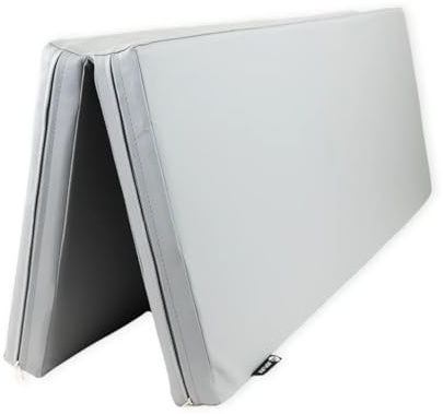 Jeflex® Klappbare Weichbodenmatte 105x82x6cm Grau – platzsparend faltbar, Kunstleder – Turnmatte & Unterlage für Klettergerüste, Sprossenwand, Sport & Spiel – Made in Germany