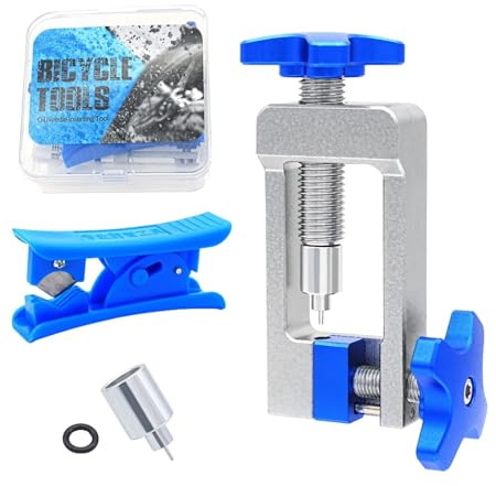 Texvora Kit di attrezzi per lo spurgo dei freni a macchina CNC, set di installazione idraulica per tubi da 0,20/0,22, include tagliatubi, accessori per freni a disco