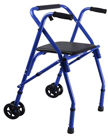 VGVSBG Andador Plegable con Ruedas, Andador con Ruedas, Andador, Ancianos con cinturón de Seguridad, Plegable, Ligero, portátil, de Aluminio, Estable y Duradero