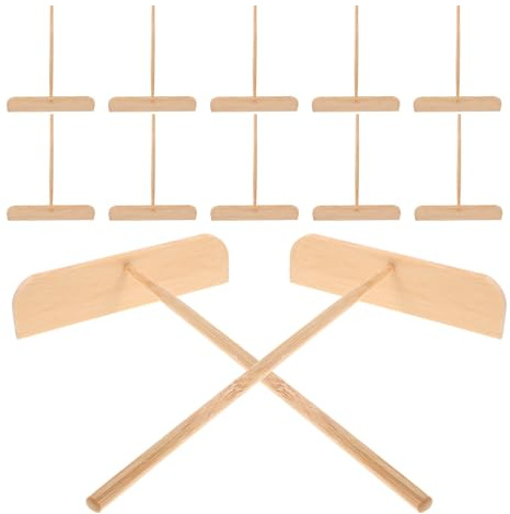 Ipetboom Raschietto per Briciole in Legno da 12 Pezzi Utensile da Cucina Multifunzione per Rimozione Briciole e Spalmatura Impasto Pulitore da Tavolo Professionale per Ristoranti e