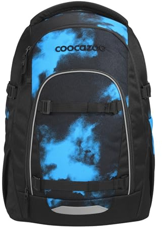 Coocazoo MATE Schulrucksack „Mystic Clouds”, schwarz-blau, ergonomischer & anpassbarer Tornister, höhen- & größenverstellbar, mit Brustgurt & Hüftgurt, ab der 3. Klasse