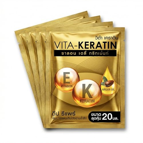 Vita Keratin Treatment Deep Repair 20 ml - Reparerande och närande hårvård - keratin + arganolja + E-vitamin - endospåsar - 5-pack (100 ml)