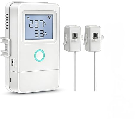Compteur d'énergie WiFi DIN intelligent Comboss, compteur électrique connecté Tuya, 2 capteur, écran LCD, protection contre la surchauffe, contrôle à distance via l'application domestique.