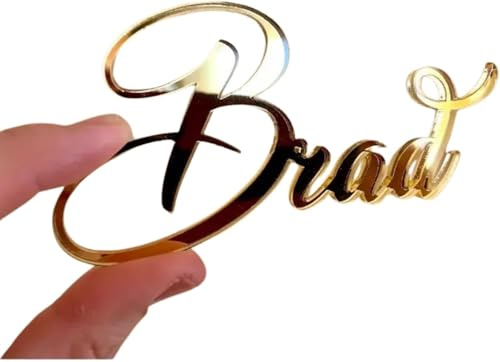 Personalized Cake Topper Custom Name Cake Topper for Birthday Wedding Baby Shower Anniversary Bachelorette Party – Acrylic Glitter Gold Silver Rose Gold Mirror Cake Decoration