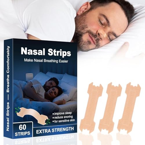 Bandelettes Nasales Anti Ronflement - Bande Nasale, 60 pièces Nasal-Strips pour Sportif et Sommeil