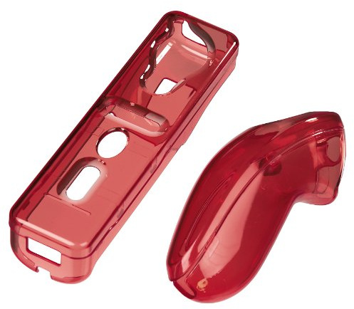 Wii - Hardcase Set für Nintendo Wii Fernbedienung, transparent rot