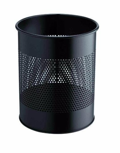 Rossignol Atlanta Corbeille à papier métal ajourée 15 litres Noir