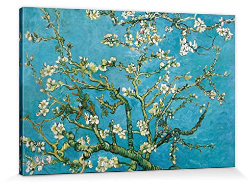 1art1 Vincent Van Gogh Poster Blühende Mandelbaumzweige, 1890 Bilder Leinwand-Bild Auf Keilrahmen | XXL-Wandbild Poster Kunstdruck Als Leinwandbild 120x80 cm