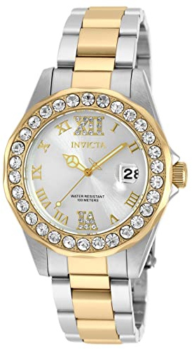 Invicta Women's Pro Diver Quartz Watch with Stainless-Steel Strap, Two Tone, 0.67 (Model: 20215)