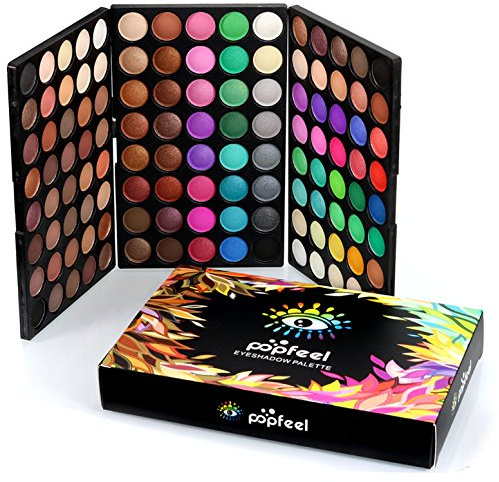 Palette Ombretti, FantasyDay 120 Colori Waterproof Neutri Caldi Tavolozza di Trucco Occhi Opaco e Luccicante in Polvere Set Eyeshadow