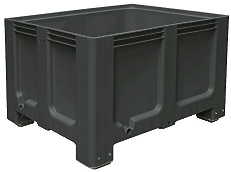 BRB Palettenbox, Industrieausführung, mit 4 Füßen, LxBxH 1200x1000x760 mm, anthrazit