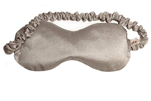 Art-Fabric I Edle Luxus Bio Schlafmaske I Silver Silk I reine Seide I mit Duftwahl