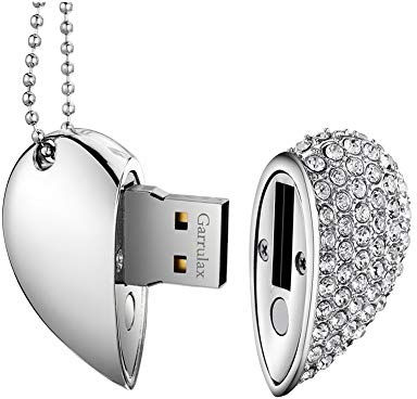Garrulax Pendrive, USB Chiavette 8GB / 16GB / 32GB /64GB Premium Impermeabile Cuore Diamante ad alta velocità USB 2.0 dati, unità di memoria Flash Penna Disk Pen Drive