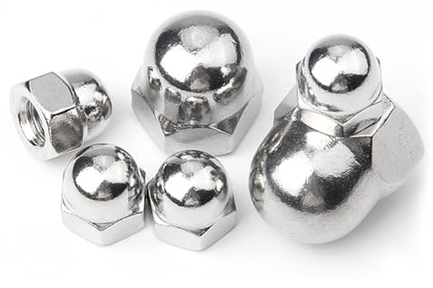 Überwurfmutter aus Edelstahl 304, Mutter m3m4m5m6m8, dekorative Schraubkappe, Gegengewindemutter, dekorative Kappe mit Feingewinde,Feingewinde-M12*1.5[6pcs]