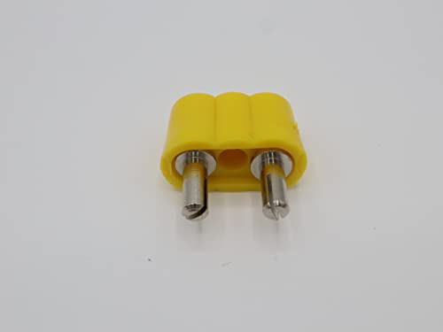 BELI-BECO 61/15 Doppelstecker - Miniatur-Bananenstecker mit 8mm Stiftabstand und Stift-Ø: 2,6mm - 3 Stück (Gelb)