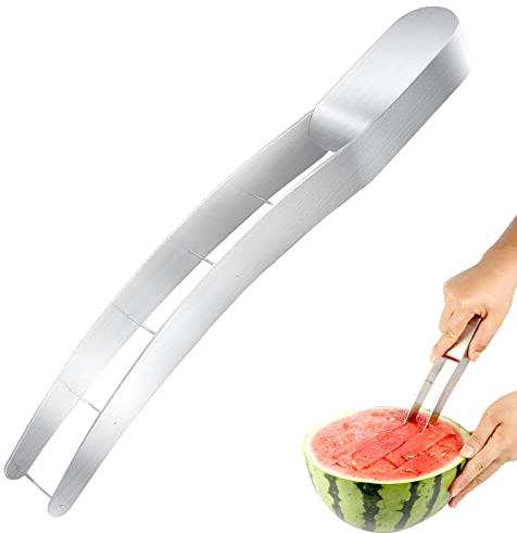 Luter - Cortador de sandía de acero inoxidable, herramienta de corte de sandía, herramienta de corte de frutas para fiestas, camping, formas de frutas