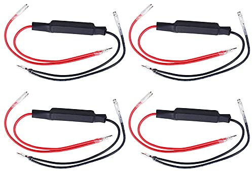 VOANZO 4 x Widerstands-Blinker, LED, Moto-Licht, Blitz, Fehler, LED-Lastwiderstand für Motorrad, ATV, Gokart, Fahrrad, PIT, Quad, Dirt Bike, 10 W, 10 Ω