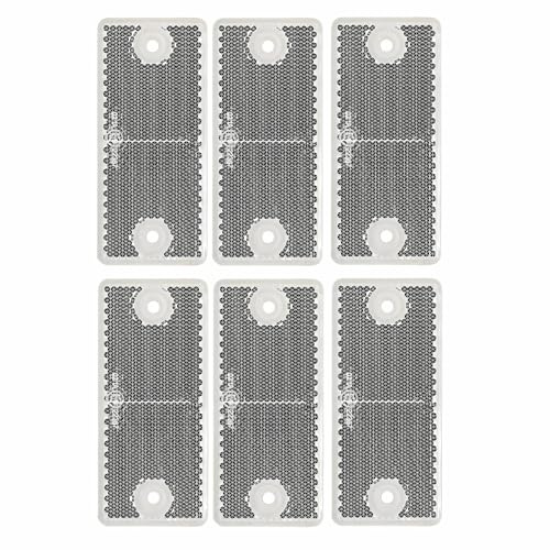 Woola 6er Weiß Rechteckig Reflektor,Größe 90 x 40mm E-Geprüft Rückstrahler,Katzenaugen Reflektoren für Anhänger Wohnwagen LKW Traktor Motorradzäune Türpfosten