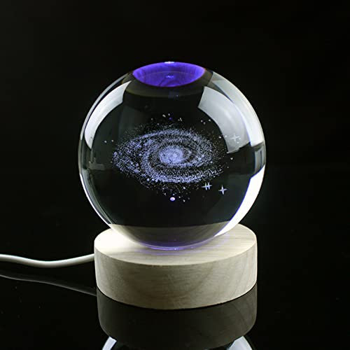 HANASE 1pc 3D Planet Sonnensystem Kristallkugel graviert Galaxy Globe Decor Astronomische Geschenke Raumdekoration Fotografie Requisiten,I,80mm