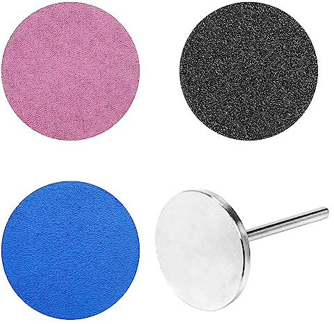 150 Pezzi Set da Carta Vetrata, 25 mm di Diametro Dischi Abrasivi, 80#/120#/180# Disco per Lucidatura in Lana, Kit Carta Vetrata per Manicure e Pedicure al Tallone