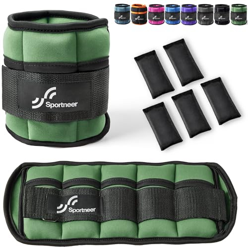 Sportneer Viktmanschetter, justerbara ankelvikter set, fot-/handledsvikt manschetter, 0,45–1,6 kg (per fotled)/0,9–3,2 kg (per par), ett par