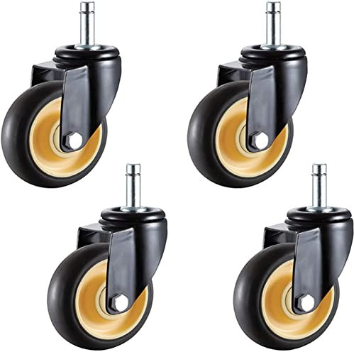 Ersetzen Sie Rollen, Lenkrollen für schwere TPR-Möbel, bewegliche Lenkrollen für Rollwagen, industrielle Ersatzrollen, für Werkbankwagen, Vorbau M11 x 38 mm, 4er-Set (Bremse 100 mm/4 Zoll) (