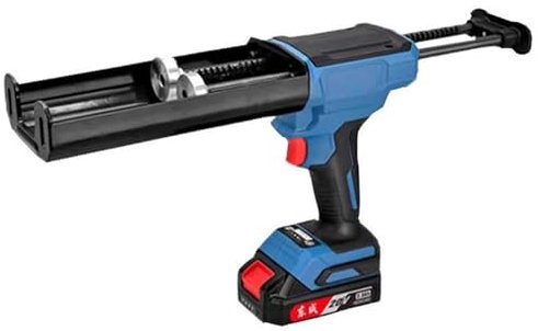 KHZKHC Electric Cordless Caulking Gun, Drip-Free Adhesive Caulk Gun 3 In 1 Caulking Tool, W/ 6 Adjustable Speeds, LED Light, W/ 1 Batteries, for Filling,Sealing