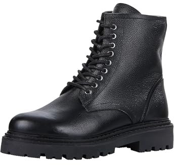 MARCO TOZZI stivaletti da donna in pelle con allacciatura e zip color nero (black) 36 EU