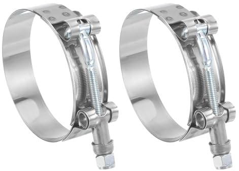 sourcing map T-Bolt Hose Clamp 2Pcs Working Range 64-72mm 201 Stainless Steel Bolt Intake Intercooler Clamps fo Intercooler Clamp Tube