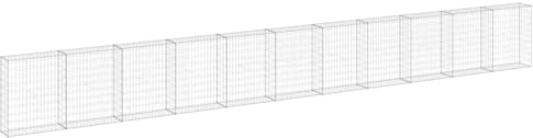 Gabionenwand, Verzinkter Stahl Korb 900x30x100 cm mit Abdeckung, für Landschaftsgestaltung und Stützmauer