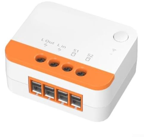 2 Stück Smart-Relaismodul ohne Neutralleiter MINI-L2 Zweiwege-1-Gang-WiFi-Schalter Timer Szenen-Sprachsteuerung für Treppenlicht-Timing 220 V 6 A 1000 W 54 x 45 x 24 mm (1 Stück)