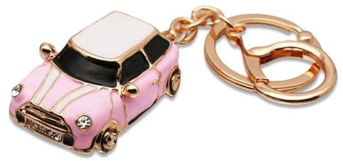 Benust Auto Schlüsselanhänger mit Schlüsselring, Rosa Automodell-Schlüsselanhänger Auto Geschenk, Metall Schlüssel Anhänger für Motorrad, Fahrrad