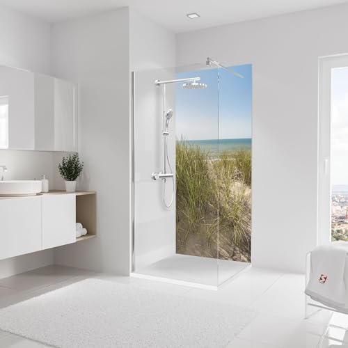 Schulte Duschrückwand Foto, Neue Dünen 8111, 90x210 cm, Wandverkleidung aus 3 mm Aluminium-Verbundplatte als fugenloser Fliesenersatz