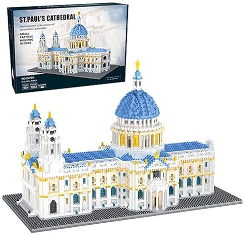 KeKeDuo St Paul's Cathedral Bausteine Bausatz, 7053 Klemmbausteine Modular London Kathedrale Modellbausatz, Micro Bricks Konstruktionsspielzeug Nicht Kompatibel mit Großen Marken