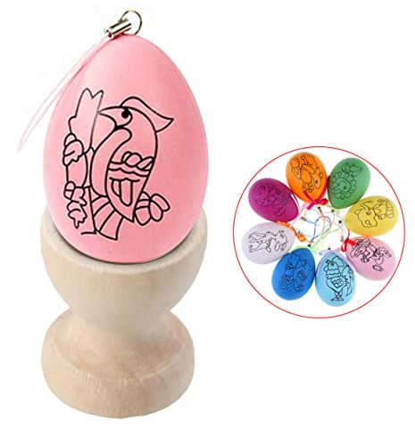 Cabilock Plateau De Comptoir en Bois Support pour Tasses Jouets Lot de 15 Pièces Décoration De Pâques Artisanat pour Enfants Robuste Et Sûr