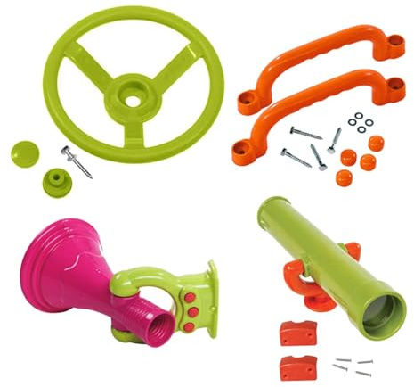 Folpus 4x Playground Accessories Playground Equipments Trumpet Swingset Attachments for Outdoor Playhouse Treehouse Ages 3 Older