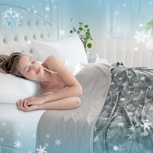 WONGS BEDDING Kühldecke Sommerdecke mit Japanische Arc-Chill Q-Max 0,43 Kühlfasern, Kühlende Decke für Menschen Absorbiert Körperwärme Selbstkühlende Decke für Bett, Grau 150x200cm