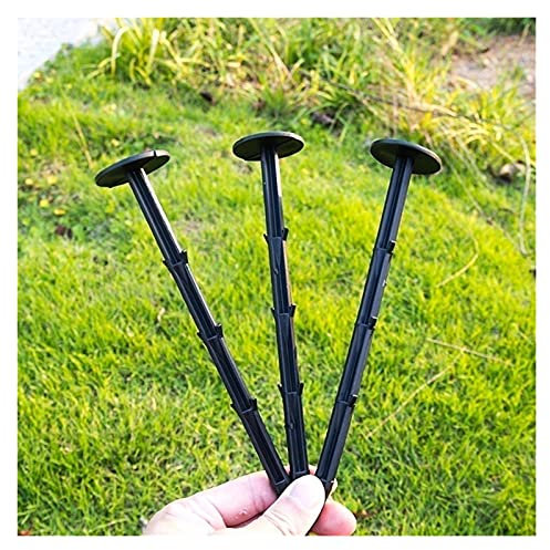 KITCISSL Piquetas Cesped 100 Pcs Jardín Grapas Malla Antihierbas Multifuncional Artificial Piquetas Jardin for Huerto Plastico, Malla Geotextil, Malla Antihierbas Estaca Madera(Nero,16cm)