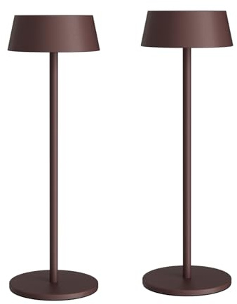 K-Bright 2 piezas Lámpara de mesa inalámbrica, 3000K Color de luz cálida, 4400mAh Lámpara de mesa recargable con 12-48 horas de autonomía para Adecuado para interiores y exteriores(Bronce)