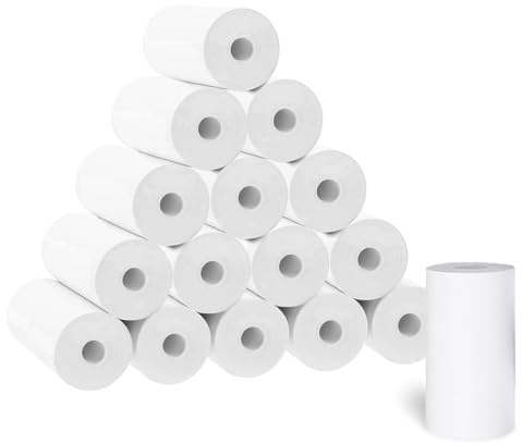 Bangbobi Thermopapier 57mm x 30mm für Kamera, Druckpapier ohne Tinte, 16 Rollen Thermorollen, Weißes Thermopapier für Sofortbildkameras und Mini-Drucker