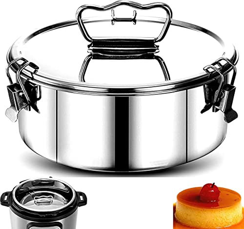 Flan Mold, 304 Stainless Steel Flan Pan Mold with Lid and Handle, 1.5QT Capacity Flanera Flan Mold, Round Cake Baking Flan Maker for Chocolate Cake Cupcake Pudding