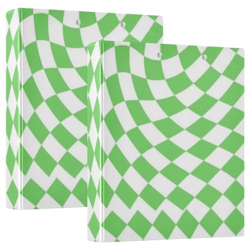 3 Ringhefter 1-1/2 Zoll grün und weiß gedrehtes Schachbrett mit Tascheneinband 1/2 Stück Schulhefter 200 Blatt 2 Stück
