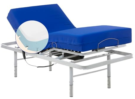 Geriafy - Lattenrost elektrisch verstellbar mit verstellbaren Füßen und viscoelastischer Matratze 6 cm (80x200)