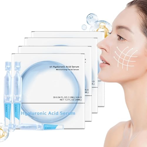 Turmskin Serum, Turmskin Hyaluronsäure-Serum, 3% Hyaluronsäure-Serum, ultra-feuchtigkeitsspendende Fläschchen, Hyaluronsäure-Tuben, Turmskin Hyaluronsäure-Gesichtsserum (4 pcs)