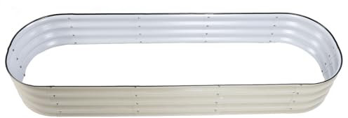 Macetero Elevado de Metal, Elegante y Duradero Kit de Cama de Jardín Elevada para Verduras (Blanco Marfil)